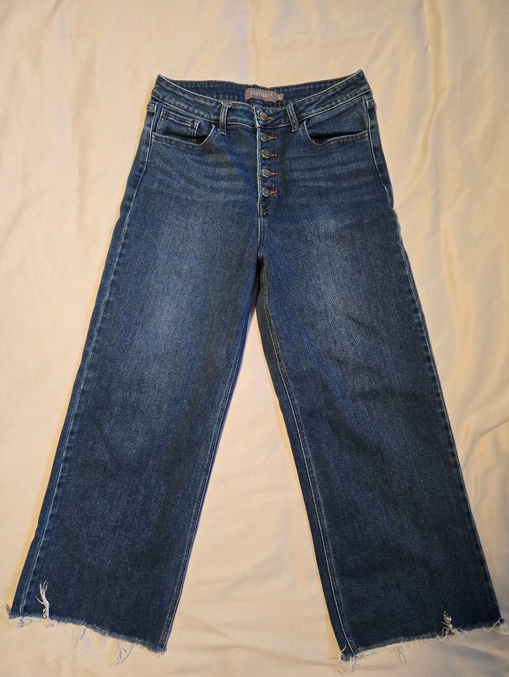 JustUSA Dark Blue High-Rise Wide Leg Jeans